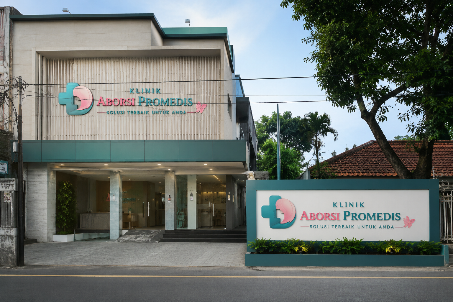 muka bangunan klinik aborsi promedis